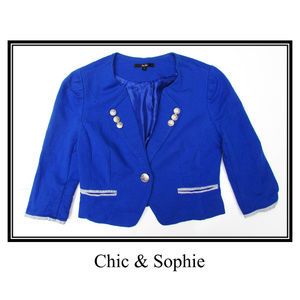 Papaya Stunning Blue Cropped Casual-wear Blazer